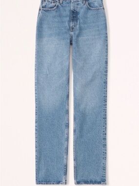 Abercrombie & Fitch Women's Light Blue Straight-Leg Jeans